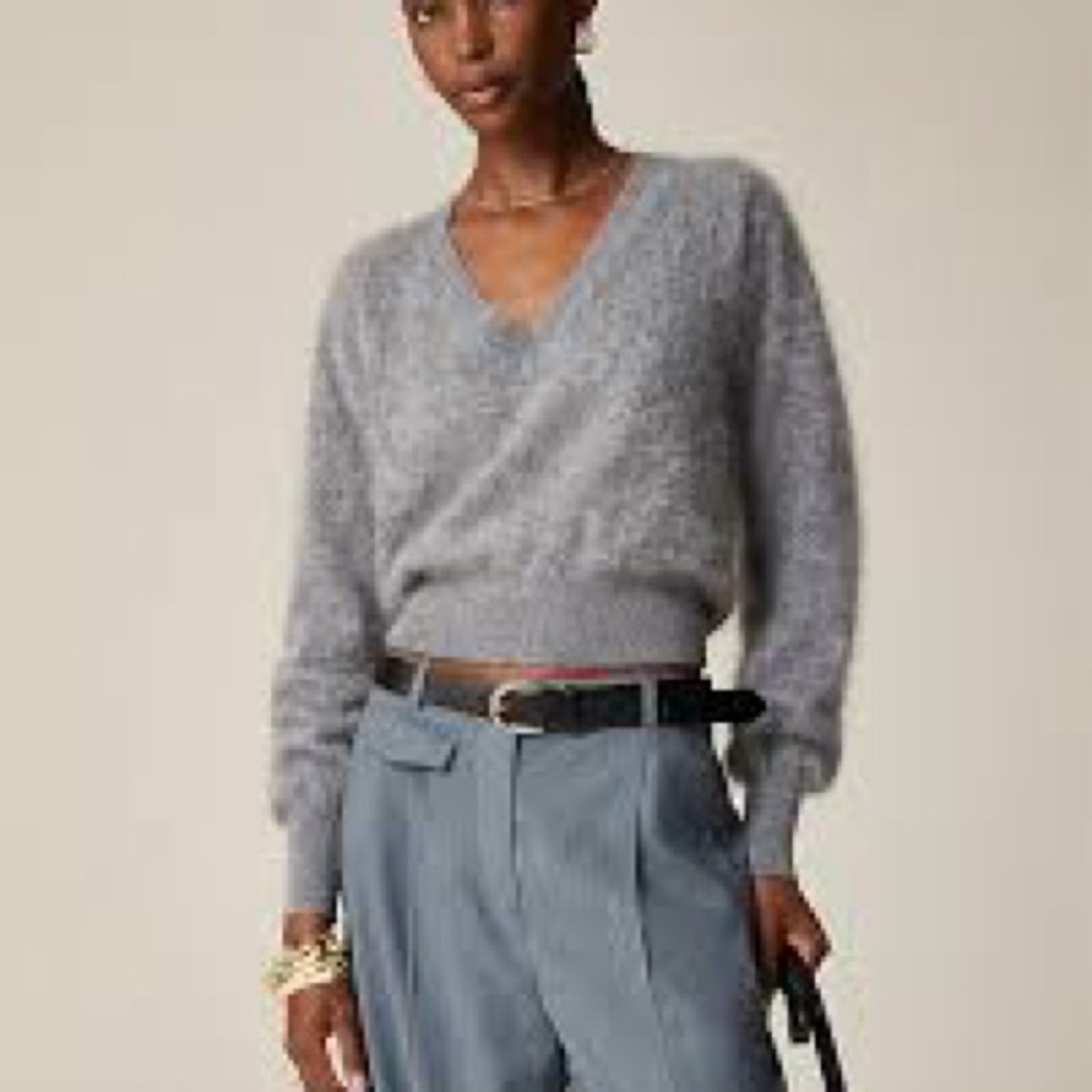 J. Crew Soft Gray V-Neck Sweater